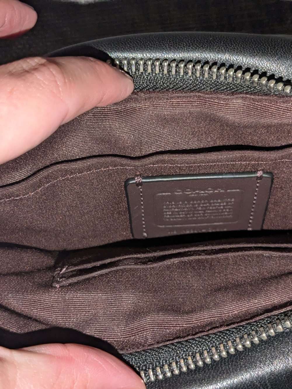 Coach Teri Quilted Black Leather Shoulder Bag with Chain Strap - Picture 6 of 7